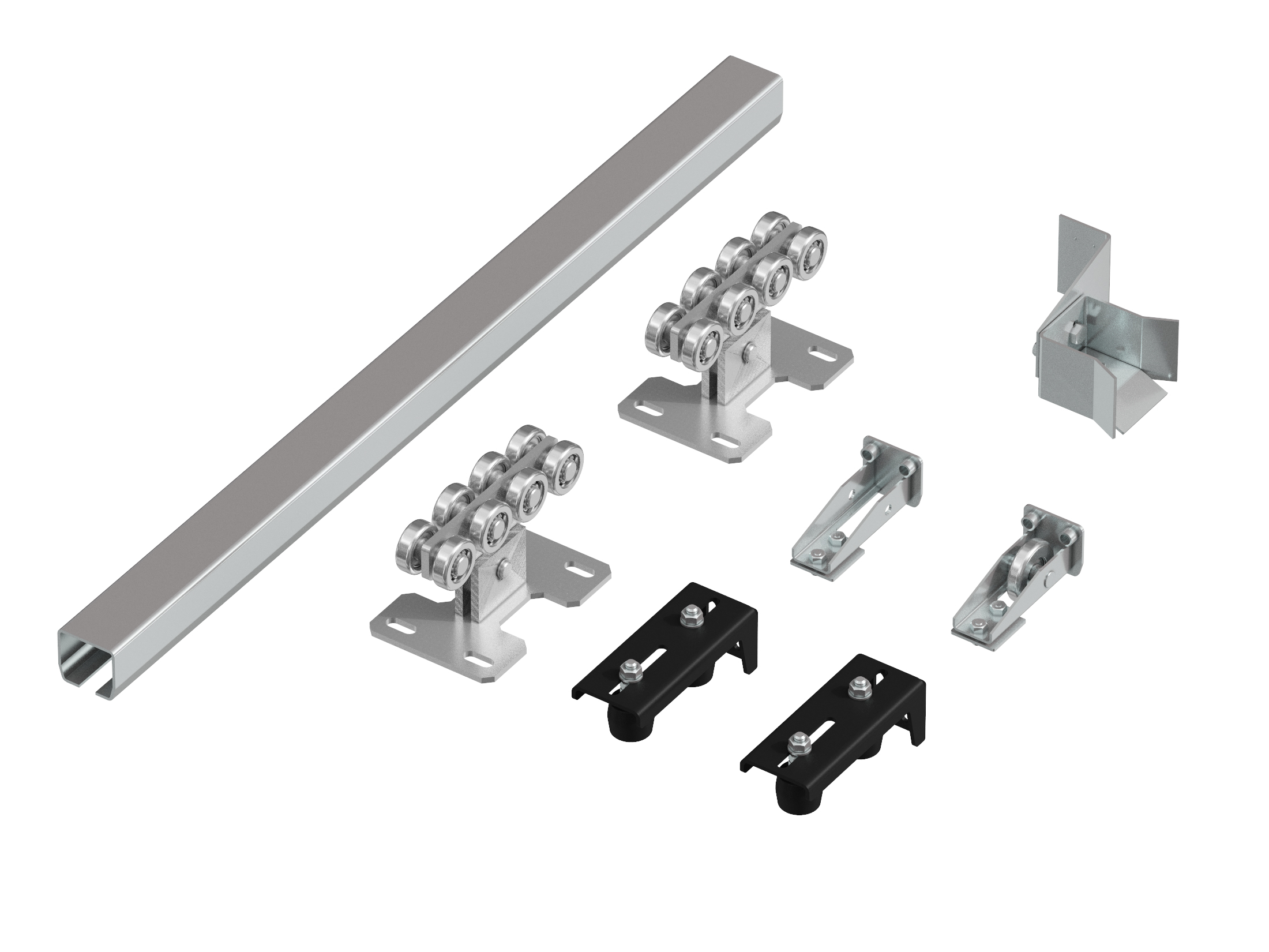 Система роликов и направляющих для балки х/к 71 × 60 × 3,5, L = 6 000 мм